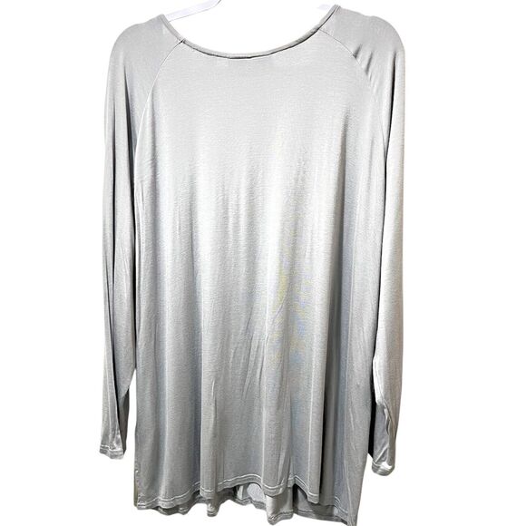 Avenue Studio Loose Fit Long Sleeve Round Neck Gray Top, Women's Size 22/24 NWT - Picture 3 of 4